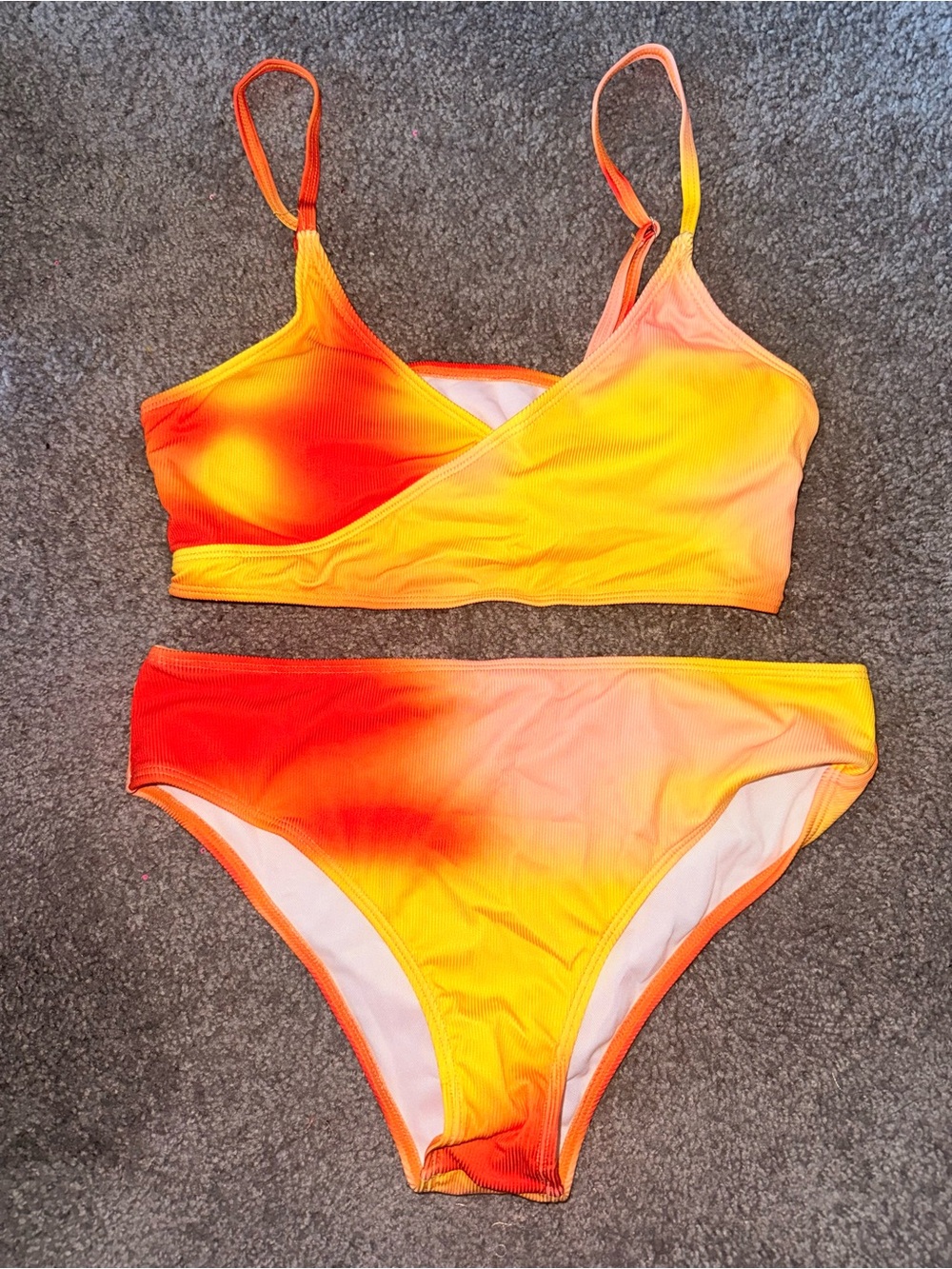 SHEIN Orange Yellow Red Ombre Bikini Set